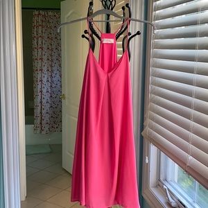 Pink spaghetti strap summer dress